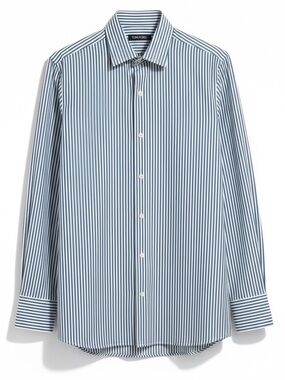 NWOT Tom Ford Striped Dress Shirt Blue White Accent Size 16 41 Italy Luxury